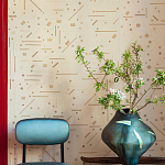 Обои с вышивкой ручной работы Glyph Original colourway on wool sateen варинант исполнения - 2 | Loft Concept в Липецке