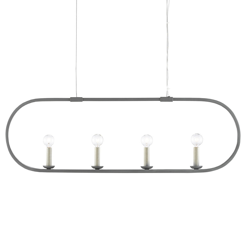 Люстра линейная в овальной раме Traditional Clean Lines Серый Люстра линейная в овальной раме Traditional Clean Lines Серый в Липецке | Loft Concept