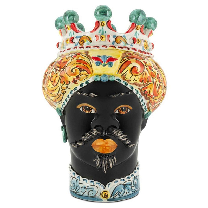 Ваза Vase Moro Man Ornate Mix Черный Мульти в Липецке | Loft Concept 