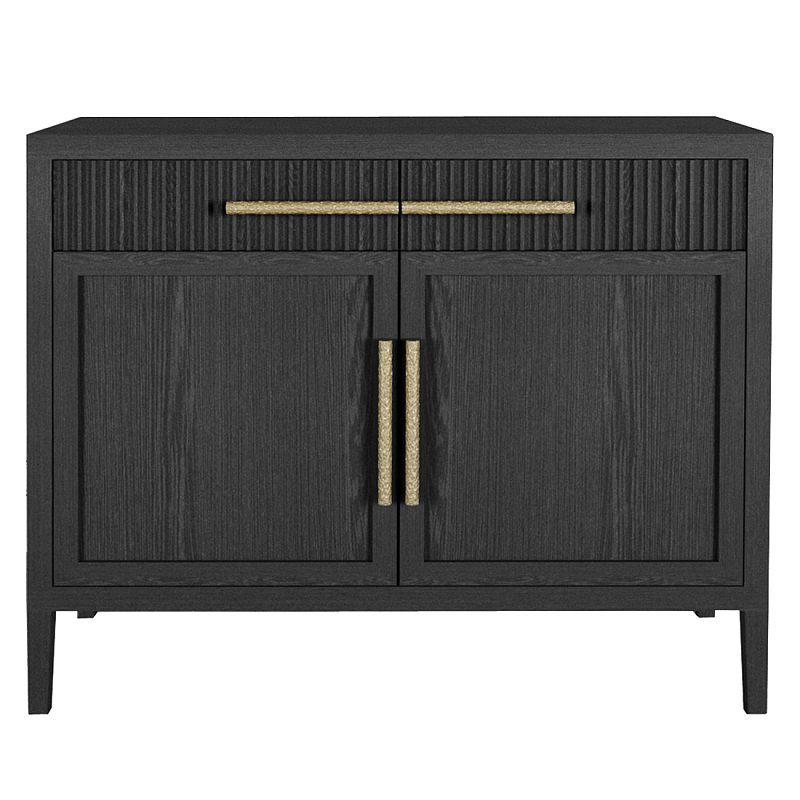 Буфет Primo с двумя ящиками и двумя фасадами Черный дуб Черный Золотой в Липецке | Loft Concept 