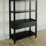 Стеллаж Elsa Dreams Black со стеклянными полками и ящиком варинант исполнения - 6 | Loft Concept в Липецке