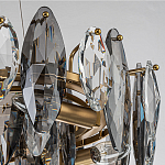 Люстра подвесная с овальными подвесками из стекла дымчатого цвета Harlow Crystal Round варинант исполнения - 4 | Loft Concept в Липецке