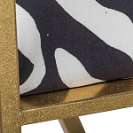 Кресло с металлическим золотистым каркасом и мягкой обивкой с чёрно-белым принтом зебры Wild animals варинант исполнения - 4 | Loft Concept в Липецке