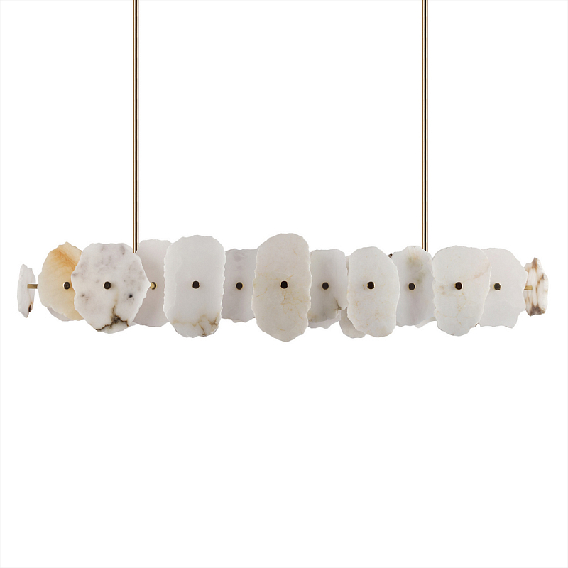 Подвесной светильник с фигурными элементами из белого алебастра Cryptocrystalline Stone Бронза Белый в Липецке | Loft Concept 