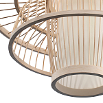 Подвесной светильник фигурный из деревянных прутьев с плафоном из натуральной ткани Light Inside the Cell варинант исполнения - 7 | Loft Concept в Липецке