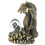 Декоративная статуэтка Дракон и стеклянное яйцо Dragon and Glass Egg Gold Black варинант исполнения - 4 | Loft Concept в Липецке