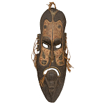 Деревянная резная маска ручной работы Papuan Wooden Mask варинант исполнения - 1 | Loft Concept в Липецке