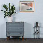 Комод серый из массива бука с 3-мя ящиками Wenge Light варинант исполнения - 5 | Loft Concept в Липецке