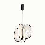 Люстра с гравировкой на акриловых плафонах Gravyura Black D 50 см варинант исполнения - 2 | Loft Concept в Липецке