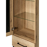 Шкаф-витрина в стиле лофт с чёрной стеклянной дверью Urban Style Space варинант исполнения - 3 | Loft Concept в Липецке