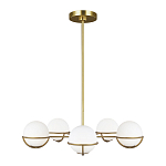 Люстра с 5-ю белыми шарообразными плафонами в сферические каркасах Feiss варинант исполнения - 2 | Loft Concept в Липецке