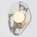 Бра с каменным основанием и плафоном из стекла в форме шара Shaw Marble Lighting варинант исполнения - 1 | Loft Concept в Липецке