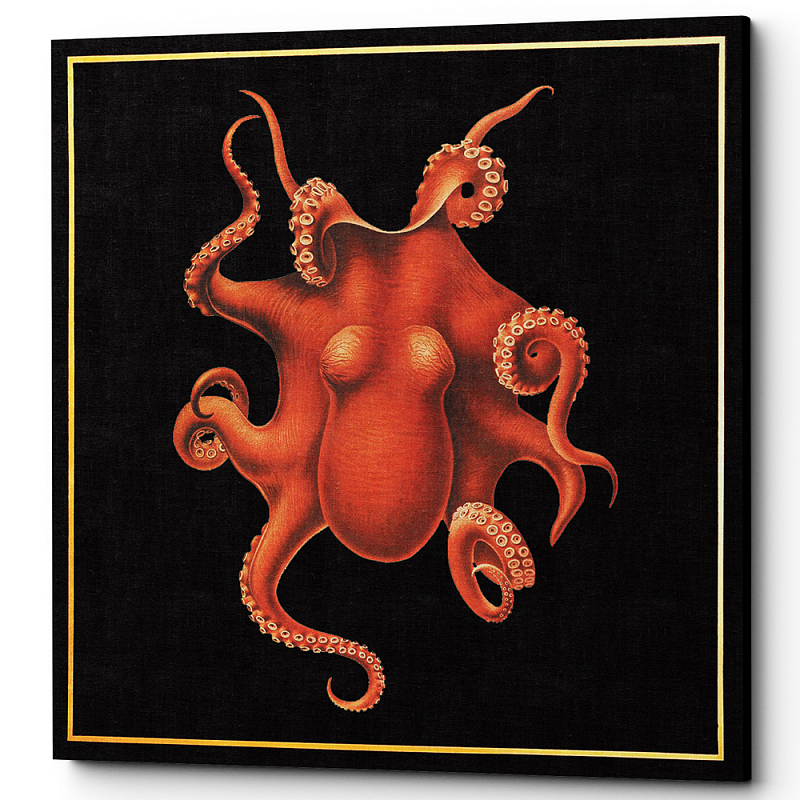 Постер Octopus Poster Черный Красный Постер Octopus Poster Черный Красный в Липецке | Loft Concept