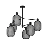 Люстра потолочная с абажурами из металлической сетки Loft Grid Pendant Gold варинант исполнения - 5 | Loft Concept в Липецке