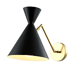 Бра черного цвета с конусообразным плафоном на золотом основании Loft Metal варинант исполнения - 2 | Loft Concept в Липецке