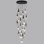 Люстра каскадная с 24-мя рельефными прозрачными плафонами в форме лепестков Glass Pod  варинант исполнения - 5 | Loft Concept в Липецке