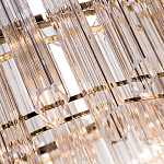 Люстра подвесная круглая с прозрачными хрустальными трубками и золотистым каркасом Диаметр 60 см Hexagon Tube Light варинант исполнения - 3 | Loft Concept в Липецке