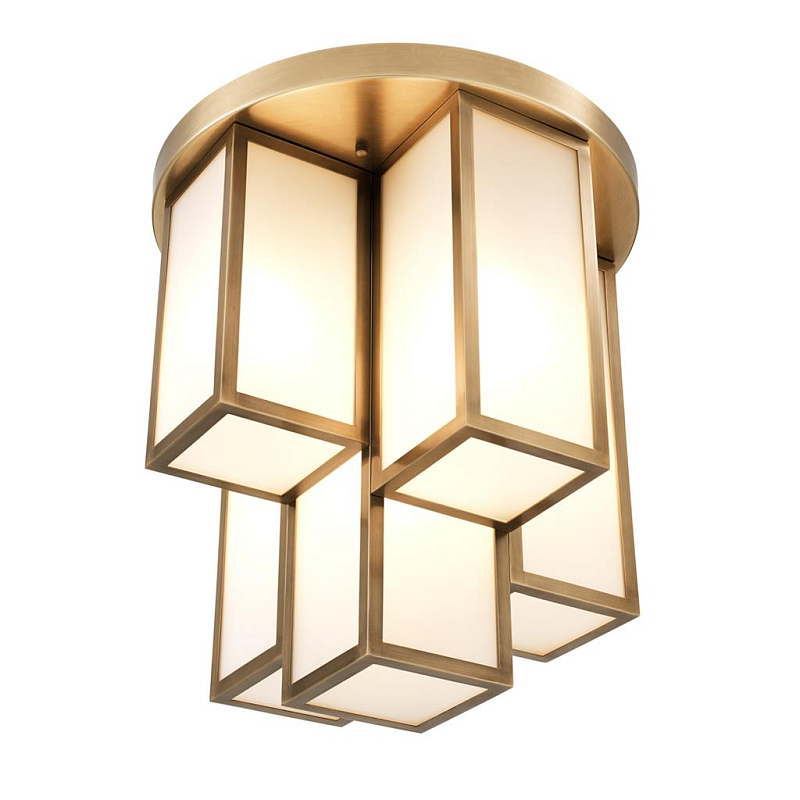 Потолочный светильник Eichholtz Ceiling Lamp Axel Antique brass Латунь Античная полированная Белый Потолочный светильник Eichholtz Ceiling Lamp Axel Antique brass Латунь Античная полированная Белый в Липецке | Loft Concept