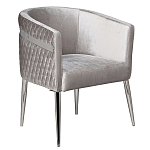 Стул серый велюровый со стеганной спинкой Focus on Convenience варинант исполнения - 1 | Loft Concept в Липецке