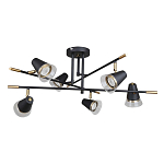 Потолочный светильник с конусообразными плафонами с контрастным сочетанием бронзы и глубоким черным цветом Aurika варинант исполнения - 2 | Loft Concept в Липецке