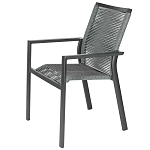 Стул темно-серый с высокой плетеной спинкой и сиденьем Braided Strength варинант исполнения - 6 | Loft Concept в Липецке