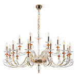 Люстра с 18-ю лампочками и изогнутыми прозрачными элементами из стекла Twisted Glass Candles Chandelier варинант исполнения - 2 | Loft Concept в Липецке