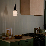 Подвесной светильник каплевидной формы с комбинированным плафоном из стали и белого матового стекла Kichler варинант исполнения - 9 | Loft Concept в Липецке