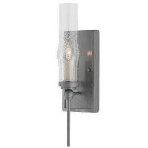 Бра с прозрачным плафоном на сером каркасе Elegant Gray Lamp