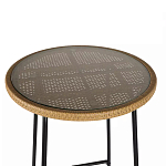 Барный столик с круглой плетеной столешницей Wicker Table Top варинант исполнения - 4 | Loft Concept в Липецке