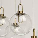 Люстра с 7-ю плафонами из прозрачного стекла в форме шара Orb Cascade  варинант исполнения - 5 | Loft Concept в Липецке