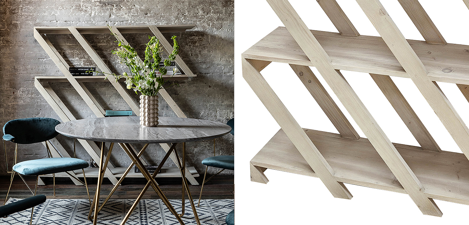 Стеллаж Diagonal Loft Wood Rack Стеллаж Diagonal Loft Wood Rack - Loft-Concept в Липецке