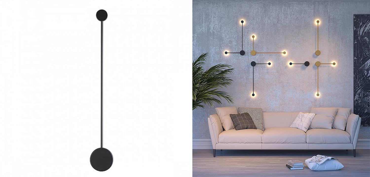 Бра Pin Wall Light Black 70 Бра Pin Wall Light Black 70 - Loft-Concept в Липецке
