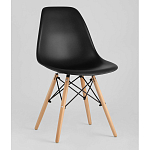 Пластиковый стул на ножках из массива бука Eames Black варинант исполнения - 1 | Loft Concept в Липецке