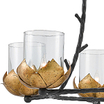 Люстра с прозрачными стеклянными абажурами и каркасом в виде черных веток Blooming Flower варинант исполнения - 1 | Loft Concept в Липецке