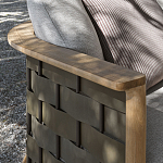 Дизайнерский уличный диван из массива дерева с плетеной спинкой PALINFRASCA Sofa варинант исполнения - 21 | Loft Concept в Липецке