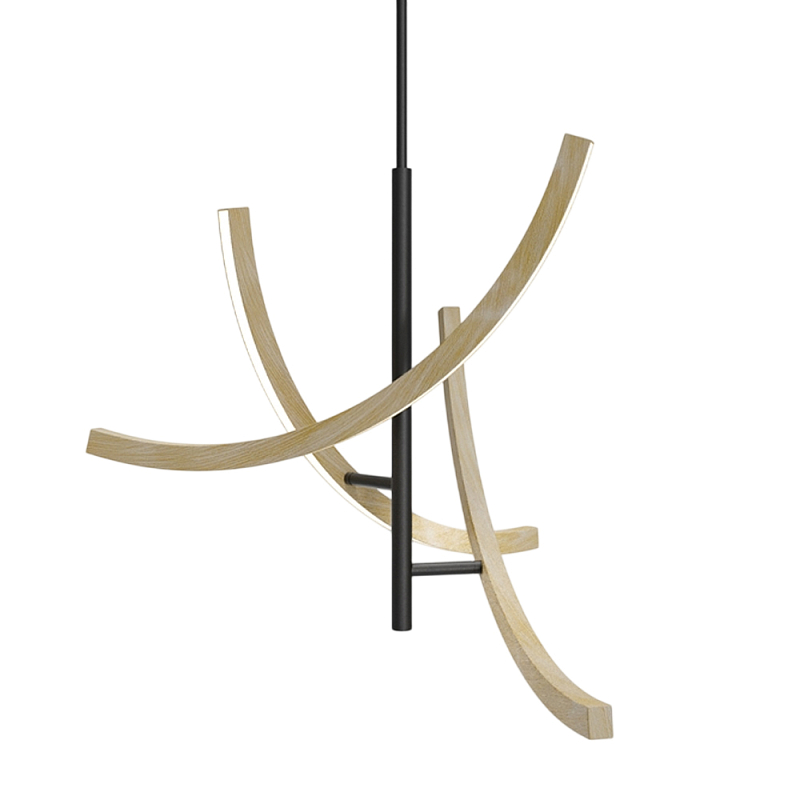 Подвесной светильник Wabi Черный Древесина в Липецке | Loft Concept 