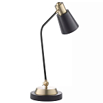 Настольная лампа с наклонным корпусом и подвижным плафоном в сочетании золотистого и чёрного цвета Work Surface Light варинант исполнения - 3 | Loft Concept в Липецке
