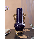 Ваза темно-синяя фарфоровая с бронзовыми ручками и ножками Eden Garden варинант исполнения - 4 | Loft Concept в Липецке