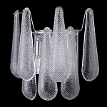 Бра с подвесками из рифленного стекла в форме капель на основании цвета хром Textured Glass варинант исполнения - 4 | Loft Concept в Липецке