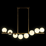 Люстра на штанге с 8-ю белыми шарообразными плафонами Bubble Chandelier варинант исполнения - 1 | Loft Concept в Липецке