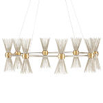 Люстра круглая с фактурными абажурами из тонких металлических палочек Wild Thorns варинант исполнения - 2 | Loft Concept в Липецке