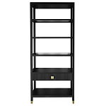 Стеллаж Elsa Dreams Black со стеклянными полками и ящиком варинант исполнения - 7 | Loft Concept в Липецке