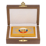 Визитница карманная металлическая с гравюрой Герба России в подарочной коробке Gold Metal Business Card Holders варинант исполнения - 3 | Loft Concept в Липецке