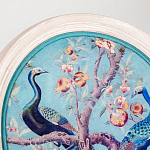 Барный стул из массива бука с изображением птиц и цветов Turquoise Beige Chinoiserie Garden Chair варинант исполнения - 4 | Loft Concept в Липецке