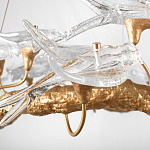 Люстра подвесная с прозрачными стеклянными птичками на ветвях Диаметр 80 см Serip Voa варинант исполнения - 9 | Loft Concept в Липецке