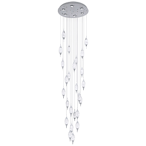 Большая каскадная люстра с хрустальными подвесками Esme Drops Crystal Chrome Cascade Chandelier 25