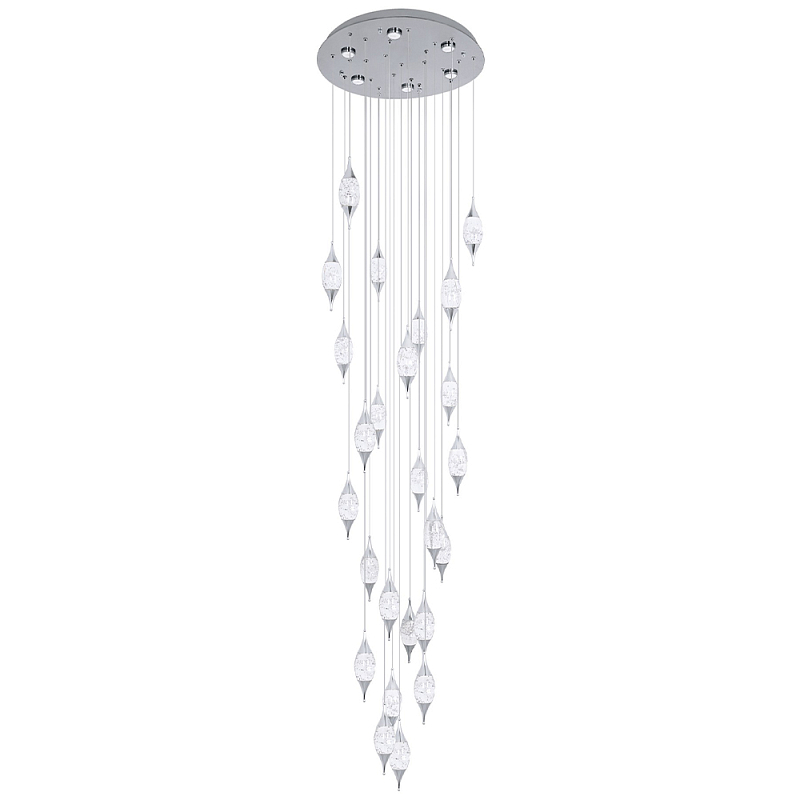 Большая каскадная люстра с хрустальными подвесками Esme Drops Crystal Chrome Cascade Chandelier 25 Хром Большая каскадная люстра с хрустальными подвесками Esme Drops Crystal Chrome Cascade Chandelier 25 Хром в Липецке | Loft Concept