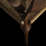 Стул из Ореха с плетеным сидением Kronos Dining Chair Brown варинант исполнения - 4 | Loft Concept в Липецке