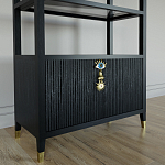 Стеллаж со стеклянными полками Elsa Dreams Black варинант исполнения - 4 | Loft Concept в Липецке