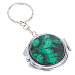 Зеркало брелок карманное двухстороннее из натурального камня Малахит Stone Mirrors варинант исполнения - 4 | Loft Concept в Липецке